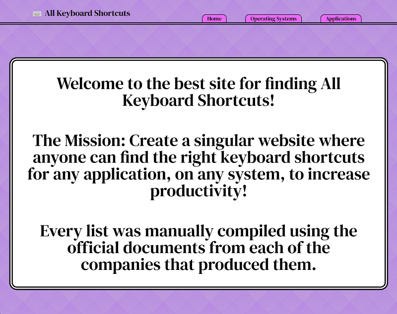 All Keyboard Shortcuts Preview